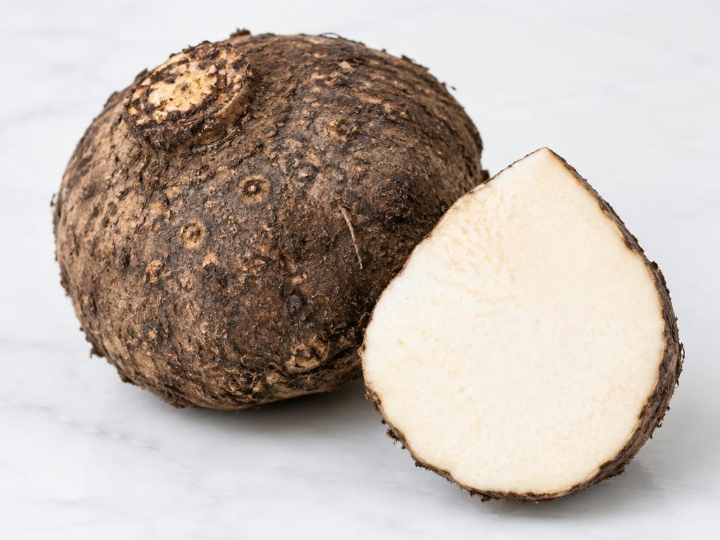 Fresh elephant foot yam with rough earthy skin